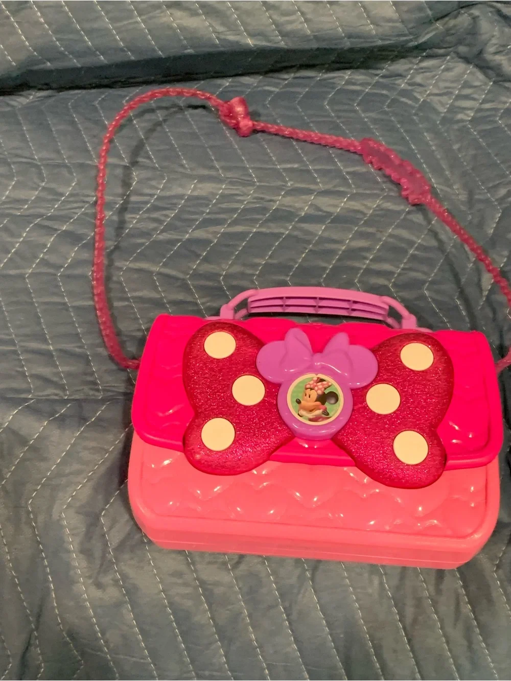 Kids Pink Minnie Bow Crossbody Purse